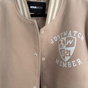 Fashion Nova Tan Varsity Jacket